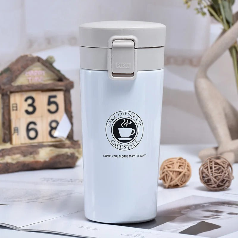 Hot & Cold Stainless Steel Vacuum Flask – 380ml | Double Wall Insulated Water Bottle | Leakproof Coffee & Tea Thermos Travel Mug (Random Color)